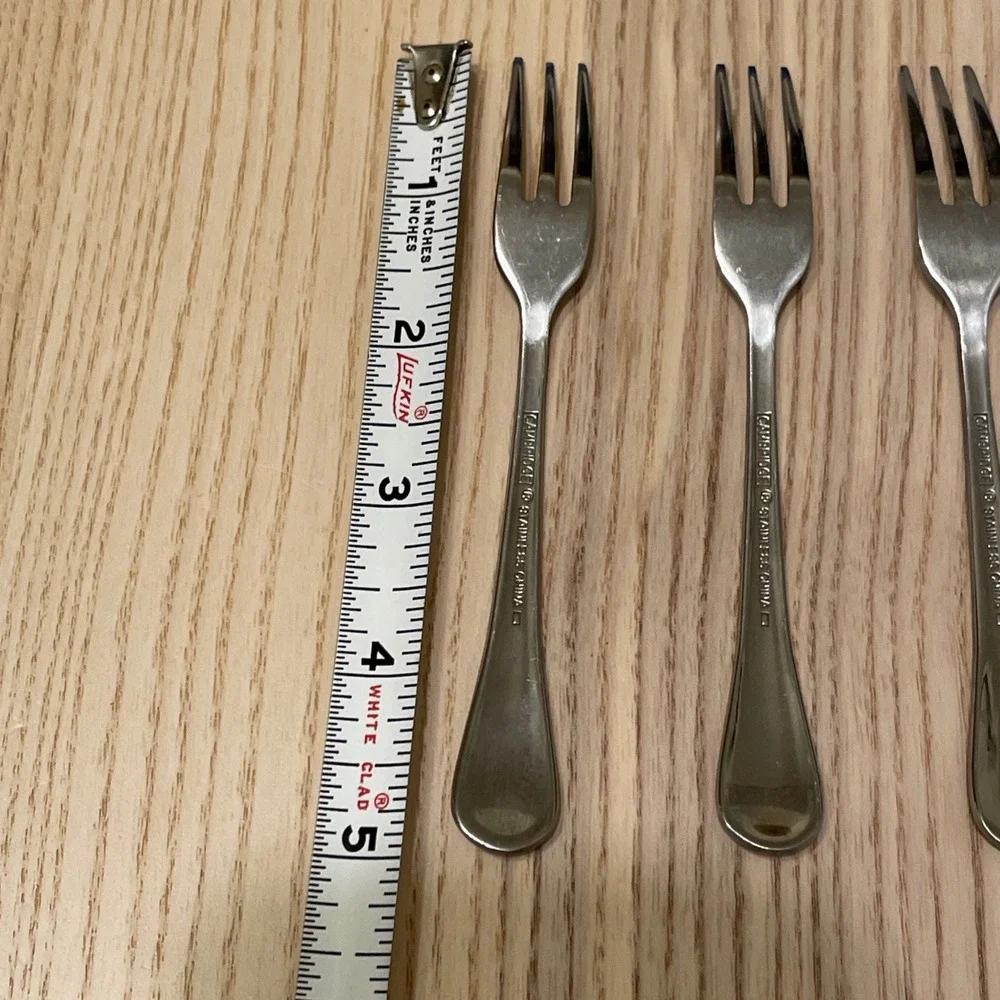 Cambridge flatware‎ stainless steel demitasse fold set of three silver tone
